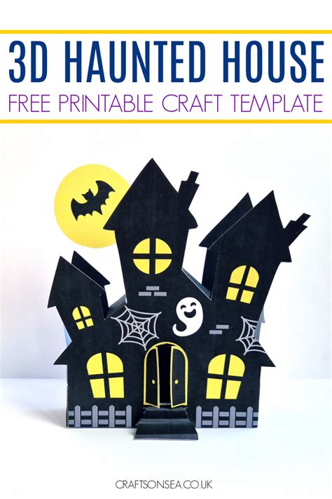 metal paper 3-tiered haunted house|free printable haunted house template.